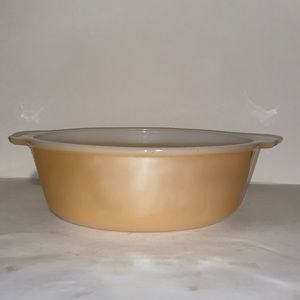 VTG Fire King Ovenproof Luster Ware 2 Quart Casserole Dish Tab Handle